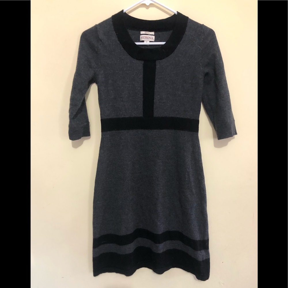 Gray sweater dress